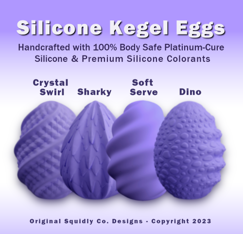 5 Piece 3 Size Set of Dino Style Semi-Transparent 'Pick Your Sparkle' Silicone Kegel Eggs - Image 6