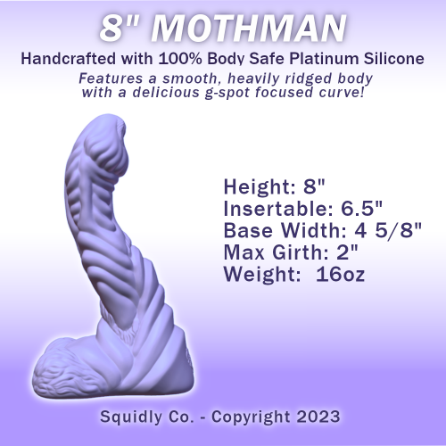 'Moss Agate' Gemstone Swirl 8" Mothman Fantasy Silicone Toy in Medium Firm - Image 2