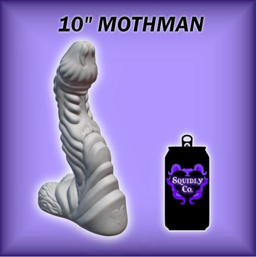 Moss Agate Gemstone Swirl 10" Mothman Fantasy Silicone Toy in Medium Firm - Image 4