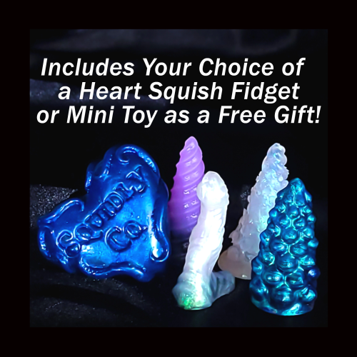 Moss Agate Gemstone Swirl 10" Mothman Fantasy Silicone Toy in Medium Firm - Image 6