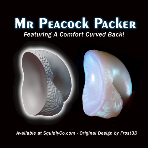 Semi-Transparent 'Pick Your Sparkle' Size Large Mr Peacock Packer - Fantasy Silicone Prosthetic - Image 4