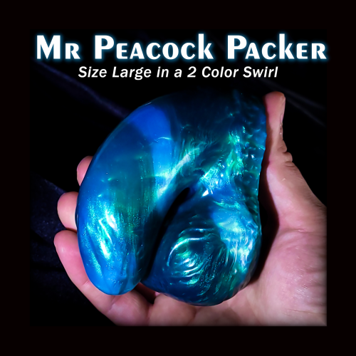 Semi-Transparent 'Pick Your Sparkle' Size Large Mr Peacock Packer - Fantasy Silicone Prosthetic - Image 5
