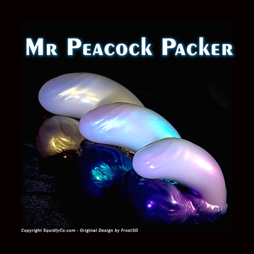 Semi-Transparent 'Pick Your Sparkle' Size Large Mr Peacock Packer - Fantasy Silicone Prosthetic - Image 6
