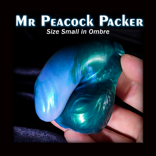 2 Color Ombre Size Small Mr Peacock Packer - Fantasy Silicone Prosthetic - Image 5