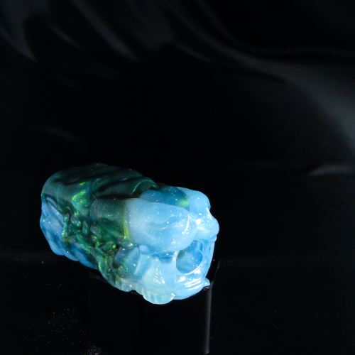 In Stock Signature Collection - Falkor Micro Stroker in Medium Firm With Textured/Closed End Internals - Moss Agate Gemstone Swirl - Image 4