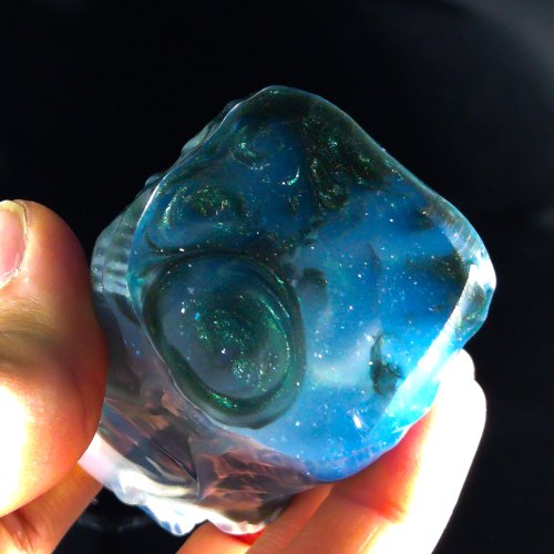 In Stock Signature Collection - Falkor Micro Stroker in Medium Firm With Textured/Closed End Internals - Moss Agate Gemstone Swirl - Image 6