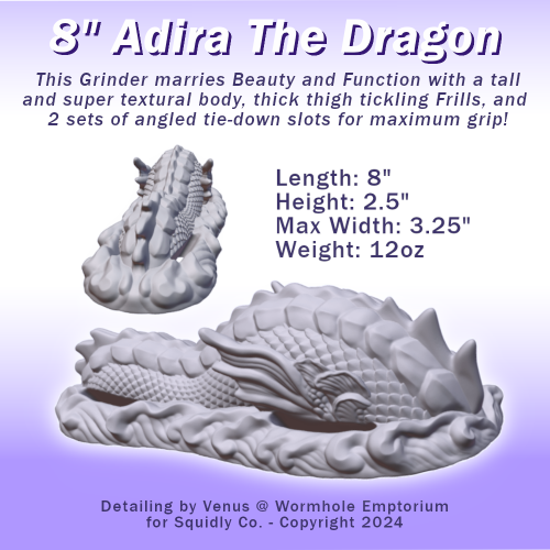 2 Color Swirled 8" Adira the Dragon Grinder W/ Tie Down Slots - Image 2
