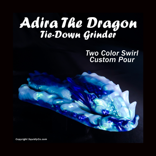 2 Color Swirled 8" Adira the Dragon Grinder W/ Tie Down Slots