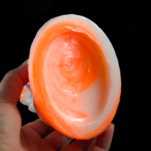 In Stock Signature Collection - 6" Neptune Tentacle Grinder Fantasy Silicone Toy - Neon Creamsicle Swirl W/ Suction Cup Base - Image 4