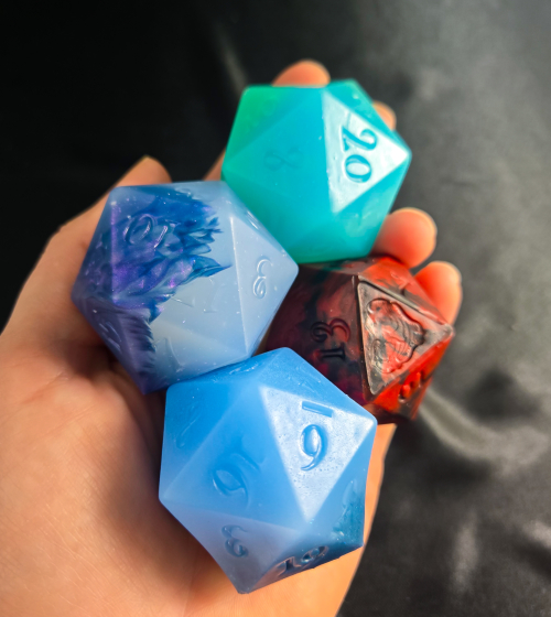 Mystery Chunky 40mm D20 Dice Silicone Squish Fidget - Image 2